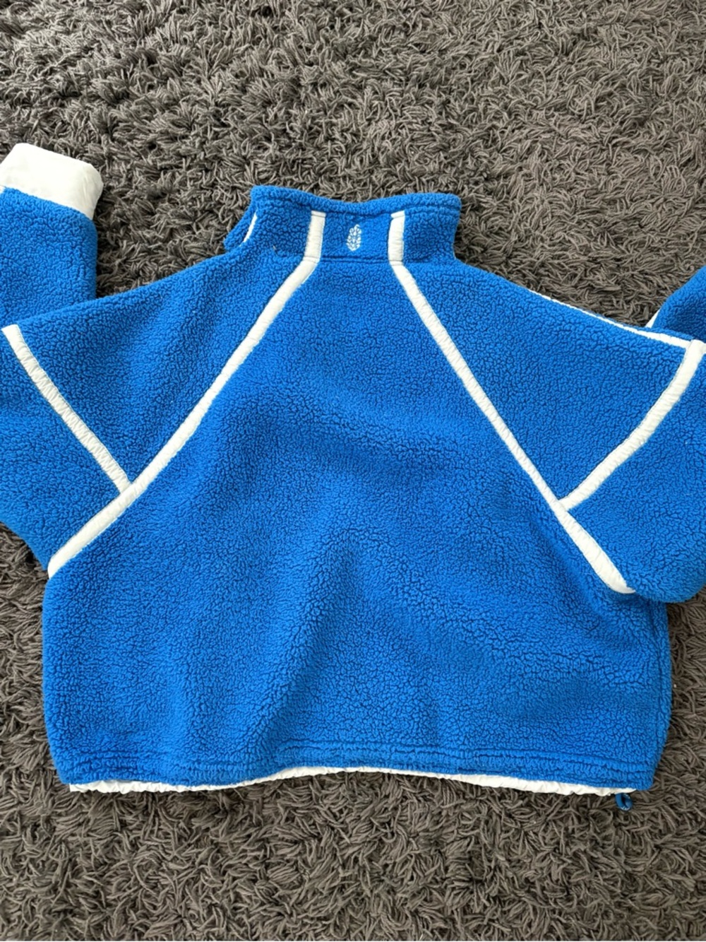 FP Movement  Blue Sherpa Half-Zip Pullover with Light Blue Trim - Picture 5 of 5
